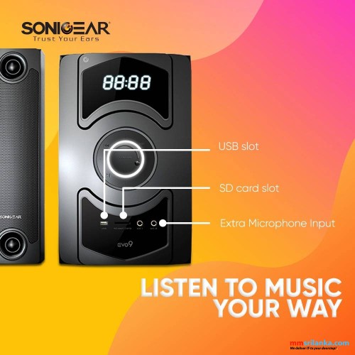 SONICGEAR EVO 9 BTMI BLUETOOTH MULTIMEDIA SPEAKER WITH WIRELESS MICROPHONE | FM RADIO (1Y)